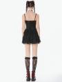 Black and Red Gothic Punk Layered Lace Short Dress