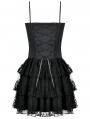 Black and Red Gothic Punk Layered Lace Short Dress