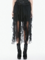 Black Gothic Dark Fairy Layered Lace Mesh Skirt