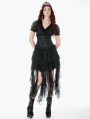 Black Gothic Dark Fairy Layered Lace Mesh Skirt