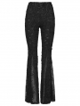 Black Gothic Jacquard Lace Flared Pants for Women