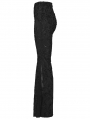 Black Gothic Jacquard Lace Flared Pants for Women