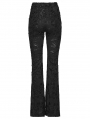Black Gothic Jacquard Lace Flared Pants for Women
