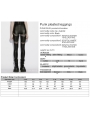 Black Gothic Punk Pleated Mesh Splicing Leggings for Women