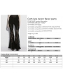 Black Gothic Lace Denim Flared Pants for Women