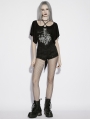 Black Gothic Punk Symmetrical Zipper Shorts for Women