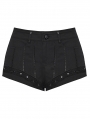 Black Gothic Punk Symmetrical Zipper Shorts for Women