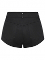 Black Gothic Punk Symmetrical Zipper Shorts for Women