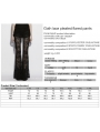 Black Gothic Lace Ruched Flared Pants for Women