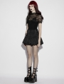 Black Gothic Striped Bloomer Shorts for Women