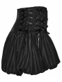Black Gothic Striped Bloomer Shorts for Women