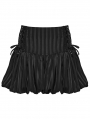 Black Gothic Striped Bloomer Shorts for Women
