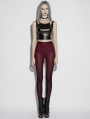 Red Gothic Church Skull Printed Leggings for Women