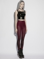 Red Gothic Church Skull Printed Leggings for Women