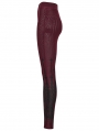 Red Gothic Church Skull Printed Leggings for Women