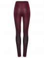 Red Gothic Church Skull Printed Leggings for Women