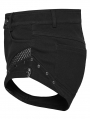 Black Gothic Punk Slim Knit Denim Shorts for Women