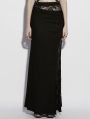 Black Gothic Asymmetrical Ruched Lace Fishtail Long Skirt