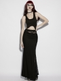 Black Gothic Asymmetrical Ruched Lace Fishtail Long Skirt