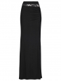 Black Gothic Asymmetrical Ruched Lace Fishtail Long Skirt