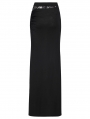 Black Gothic Asymmetrical Ruched Lace Fishtail Long Skirt