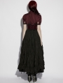 Red Gothic Embroidery Lace Spiked Corset Waistband