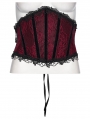 Red Gothic Embroidery Lace Spiked Corset Waistband