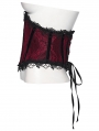 Red Gothic Embroidery Lace Spiked Corset Waistband
