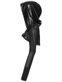 Black Gothic Punk Pullover Hooded Ultra Crop Top for Women