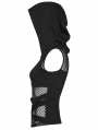 Black Gothic Wasteland Mesh Hooded Vest Top for Women