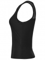 Black Gothic Moon Printed Vest Top for Women