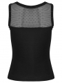 Black Gothic Moon Printed Vest Top for Women