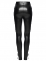 Black Gothic Embroidery Mesh Spliced Slim Fit Leggings for Women