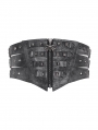 Grey Punk Gothic Cut Out Studded Girdle for Men