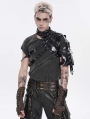 Black Gothic Punk Asymmetric Shoulder Armor Harness