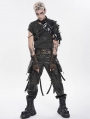 Black Gothic Punk Asymmetric Shoulder Armor Harness