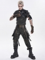 Black Gothic Punk Asymmetric Shoulder Armor Harness