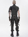 Black Gothic Punk Asymmetric Shoulder Armor Harness