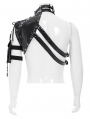 Black Gothic Punk Asymmetric Shoulder Armor Harness