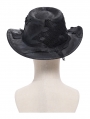 Black Punk Gothic Distressed Fishnet Cowboy Hat