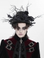 Black Victorian Gothic Rose Branch Top Hat