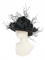 Black Victorian Gothic Rose Branch Top Hat