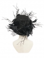 Black Victorian Gothic Rose Branch Top Hat