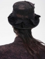 Black Retro Gothic Ruffle Tassel Tie Hat