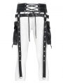 Black Gothic Punk Studded Strap Leather Belt with Bag