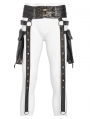Brown Gothic Punk Studded Strap Leather Belt with Bag