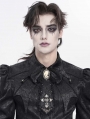 Black Retro Gothic Cross Embroidery Lace Bow Tie