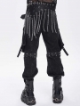 Black Gothic Punk Irregular Chain Tassel Belt for Men