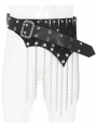 Black Gothic Punk Irregular Chain Tassel Belt for Men