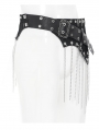 Black Gothic Punk Irregular Chain Tassel Belt for Men